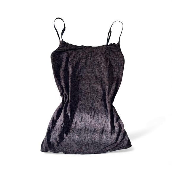 Sheer brown y2k leopard print cami with adjustable straps - Picture 5 of 7